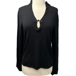 White + Warren Silk Blend V-Neck Sweater L